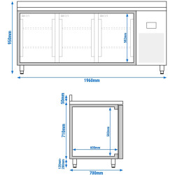 Masa congelatoare GGM Gastro TKI207 (Inox) Thumb