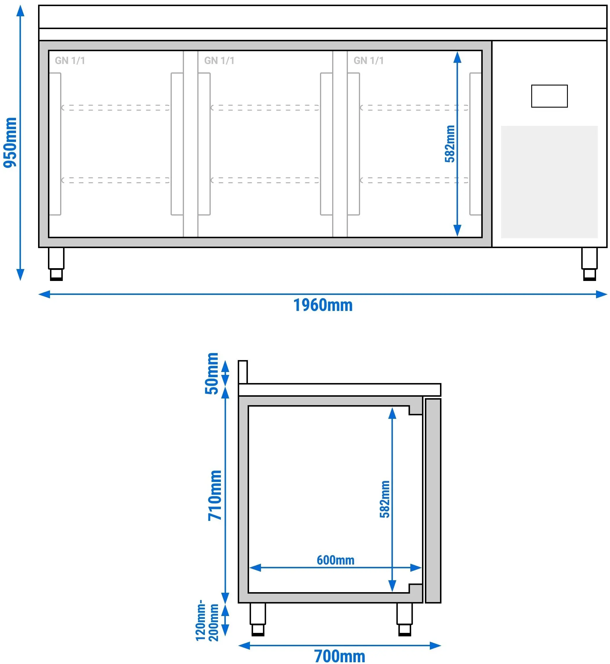 Masa congelatoare GGM Gastro TKI207 (Inox) - 8