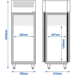Dulap frigorific cu ușă de trecere GGM Gastro Premium KSF700T2 (Inox) Thumb