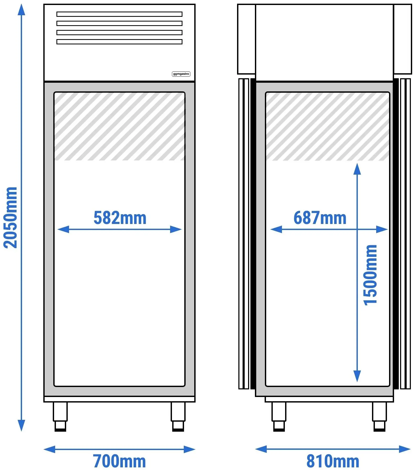 Dulap frigorific cu ușă de trecere GGM Gastro Premium KSF700T2 (Inox) - 8