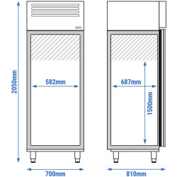 Dulap de congelare cu ușă de trecere GGM Gastro Premium TKSF700T2 (Inox) Thumb