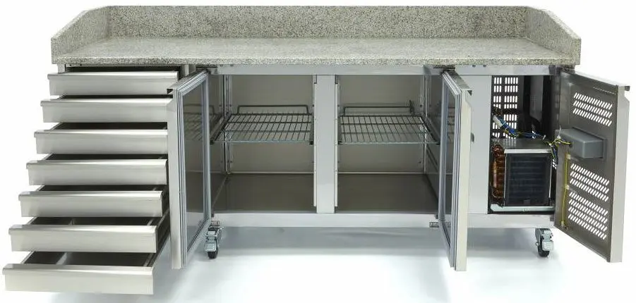 Masa refrigerata pentru pizza Maxima 9400210 (Inox)