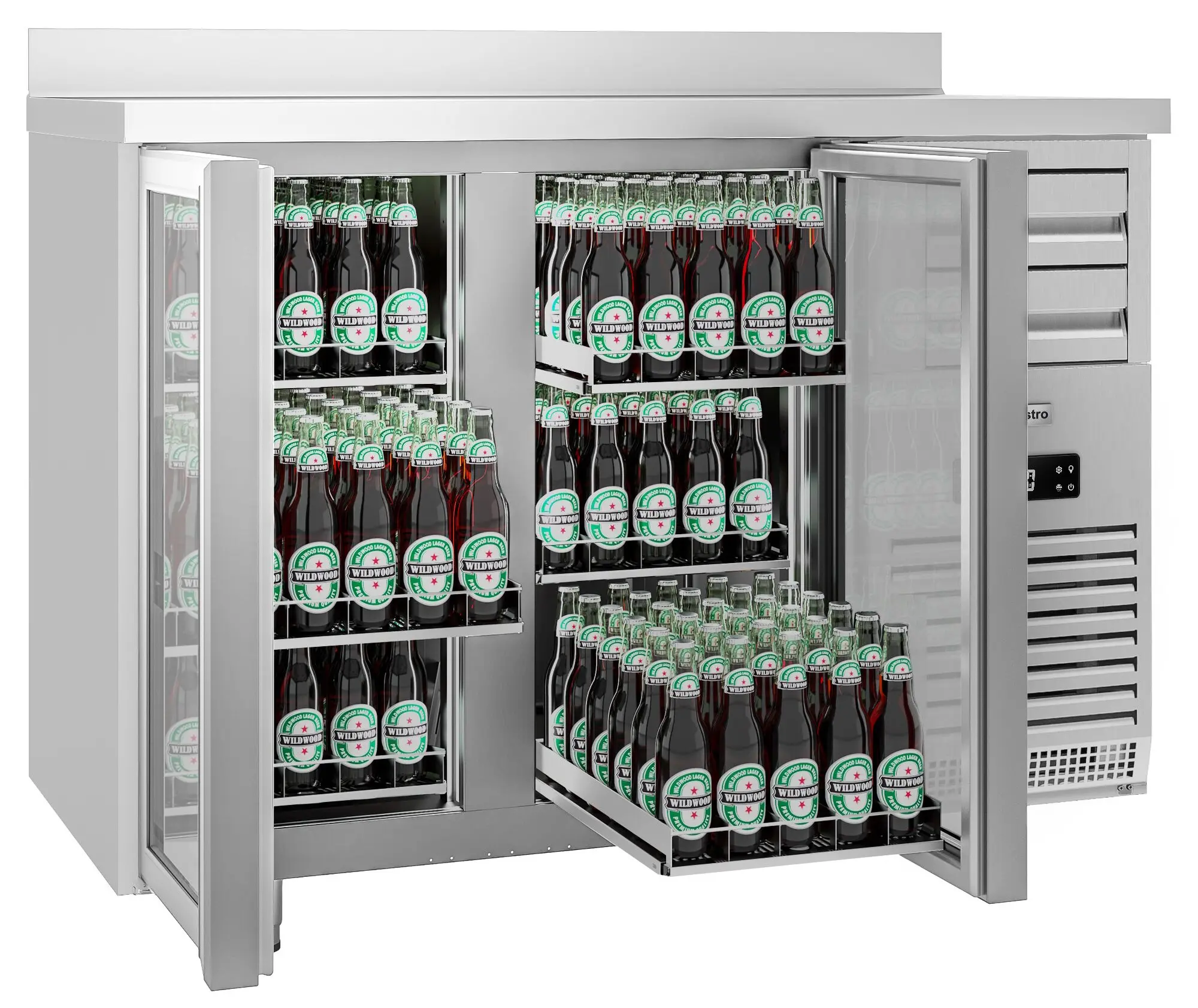 Masa frigorifica pentru bar GGM Gastro BGFI157 (Inox) - 3