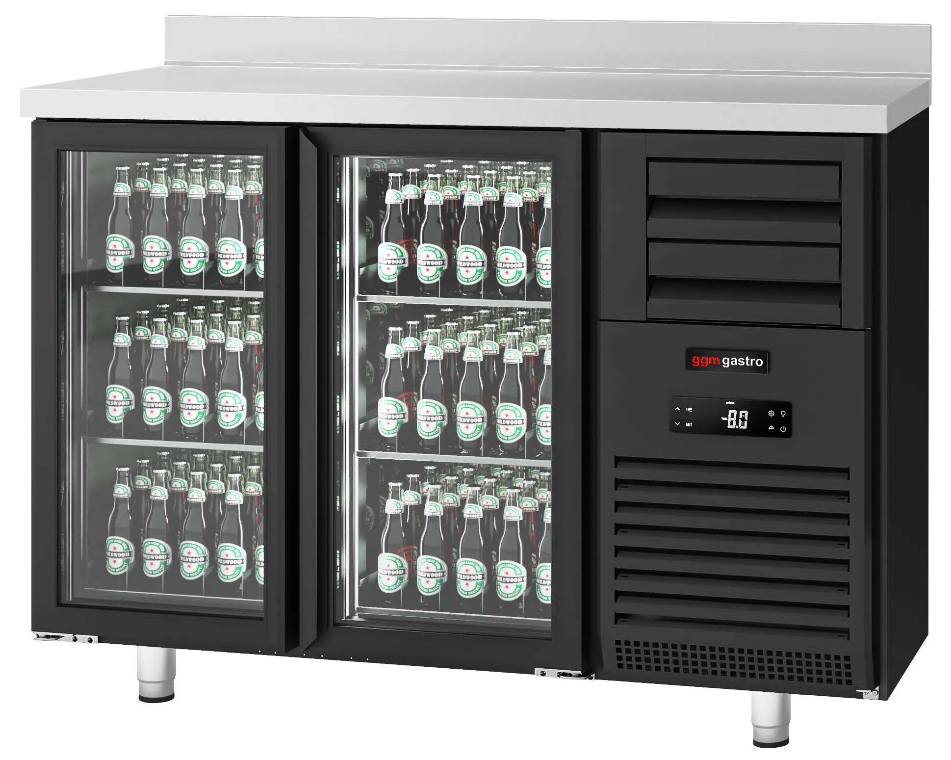Masa frigorifica pentru bar GGM Gastro BGFI157B (Black) - 3