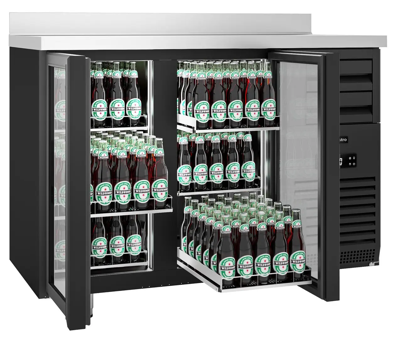 Masa frigorifica pentru bar GGM Gastro BGFI157B (Black)