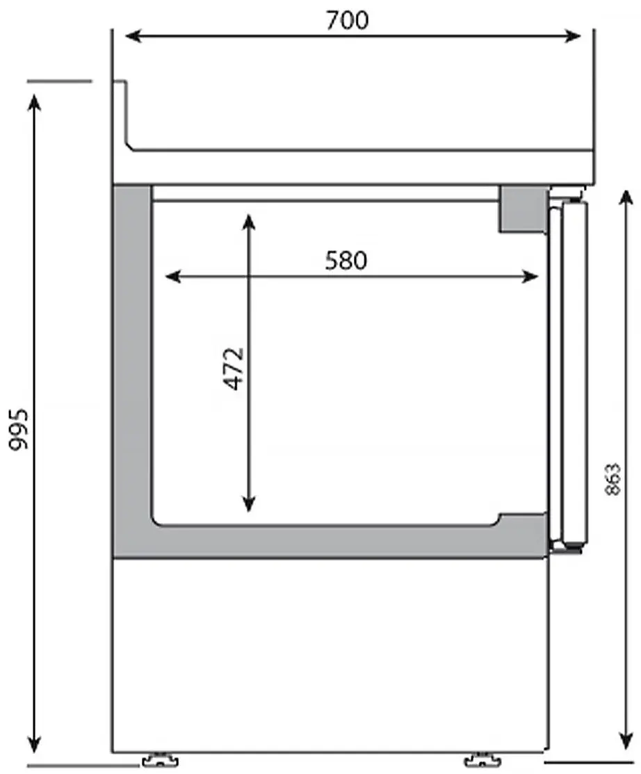 Masa frigorifica pentru bar GGM Gastro BGI107M (Inox) - 11