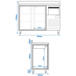 Masa frigorifica pentru bar GGM Gastro BGI156HA (Inox) Thumb