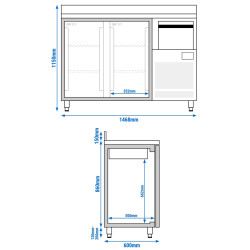 Masa frigorifica pentru bar GGM Gastro BGI156HGA (Inox) Thumb