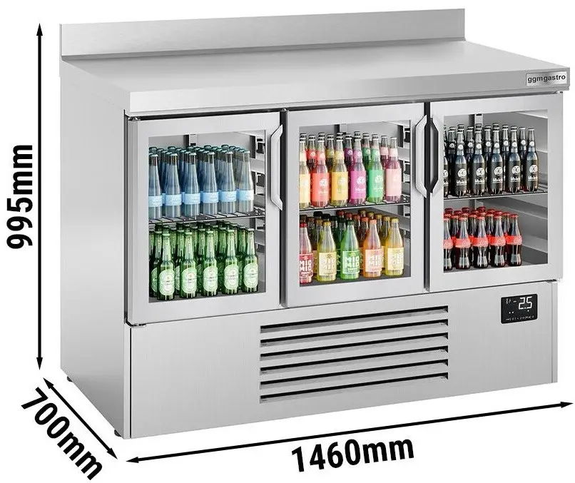 Masa frigorifica pentru bar GGM Gastro BGI157M (Inox) - 9