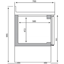 Masa frigorifica pentru bar GGM Gastro BGI157M (Inox) Thumb