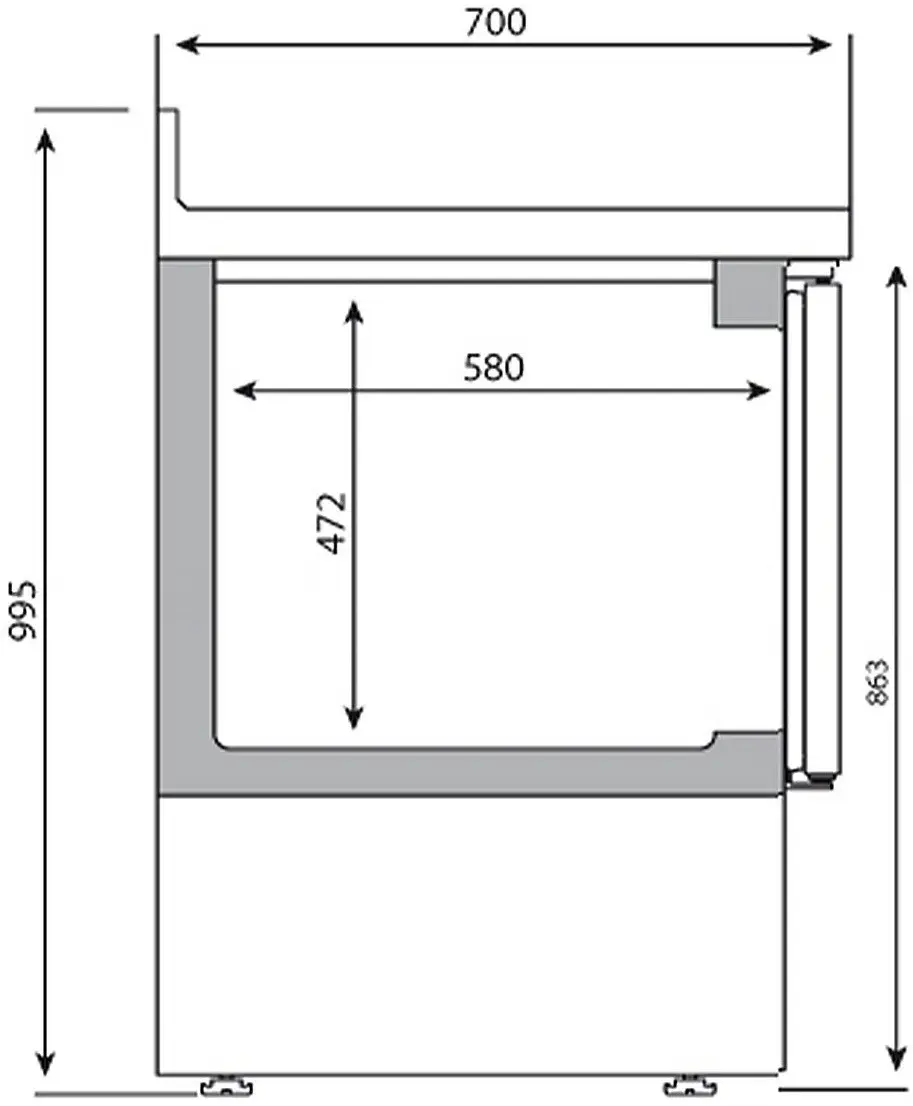 Masa frigorifica pentru bar GGM Gastro BGI157M (Inox) - 10