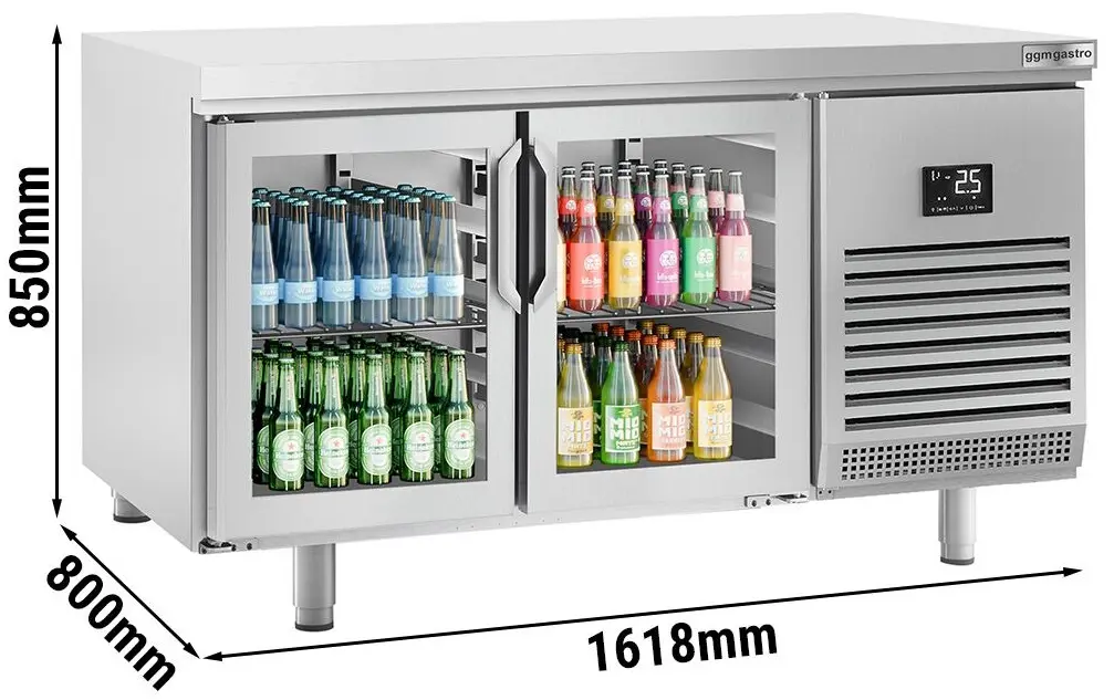Masa frigorifica pentru bar GGM Gastro BGI168G (Inox) - 10