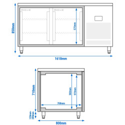 Masa frigorifica pentru bar GGM Gastro BGI168GB (Inox) Thumb
