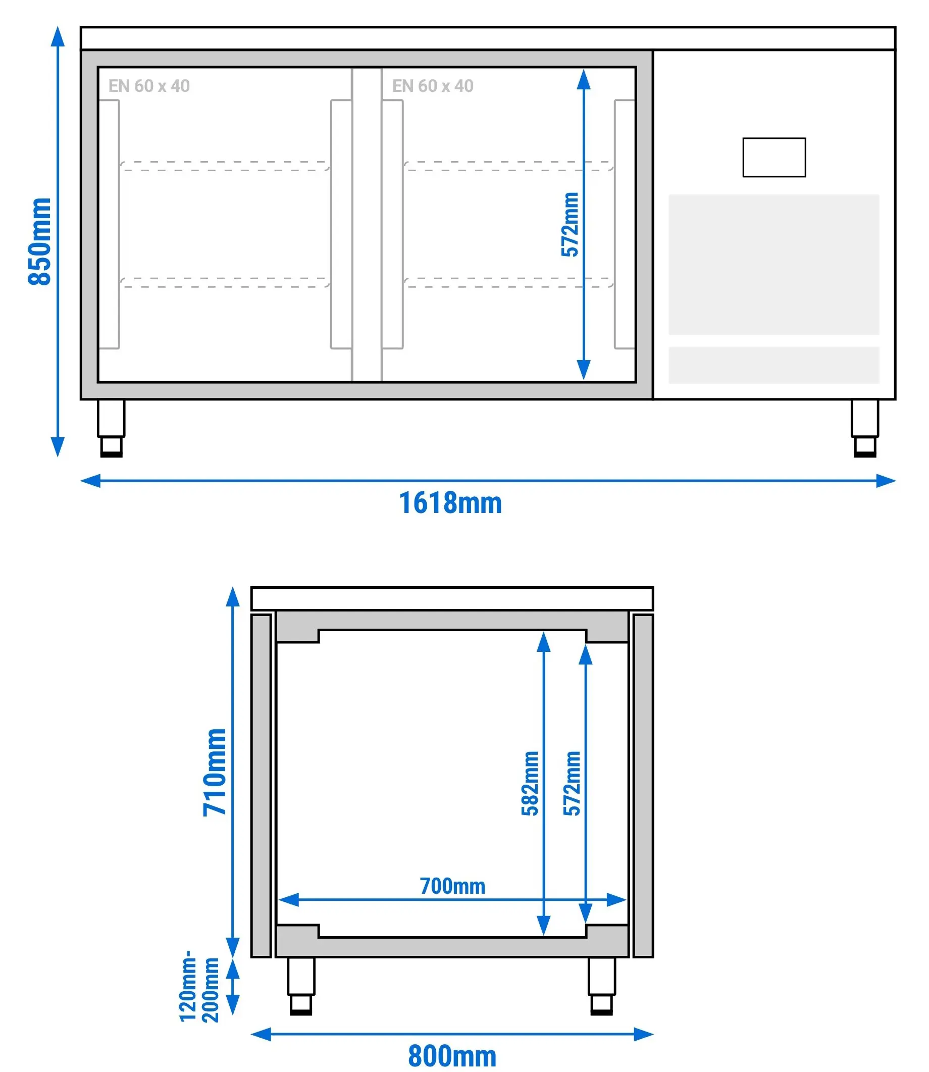 Masa frigorifica pentru bar GGM Gastro BGI168GB (Inox) - 6
