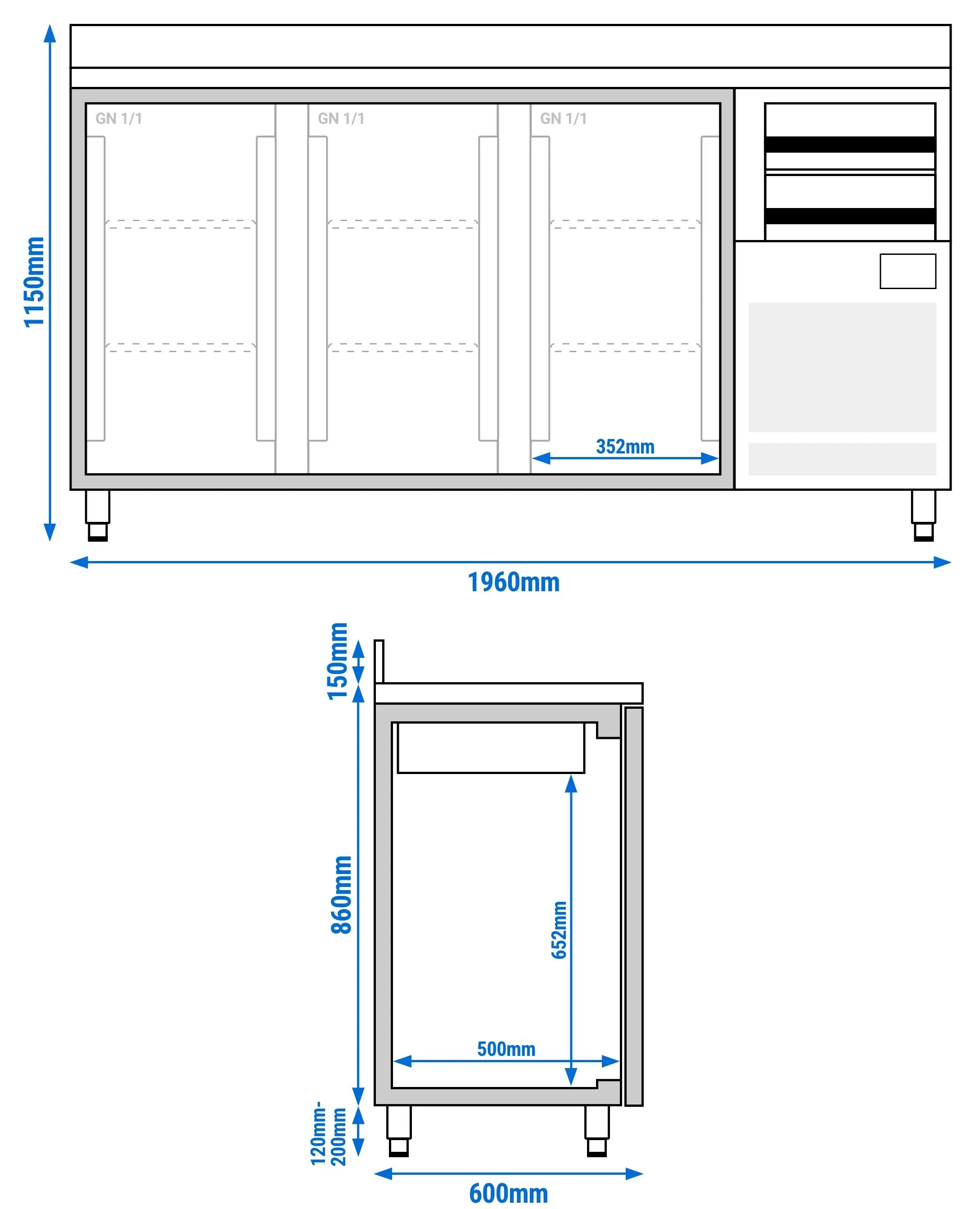 Masa frigorifica pentru bar GGM Gastro BGI206HG (Inox) - 7