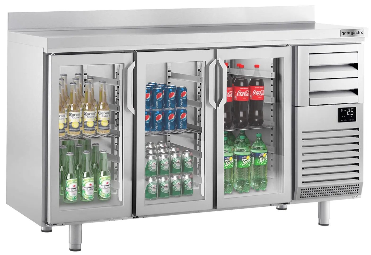 Masa frigorifica pentru bar GGM Gastro BGI206HG (Inox)