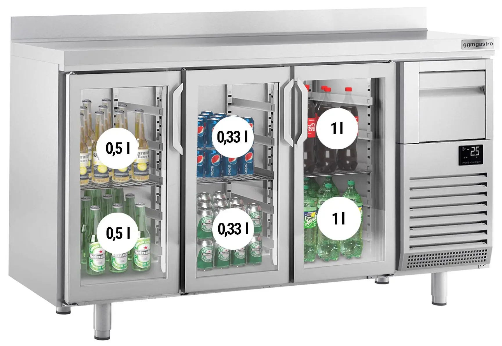 Masa frigorifica pentru bar GGM Gastro BGI206HGA (Inox) - 2