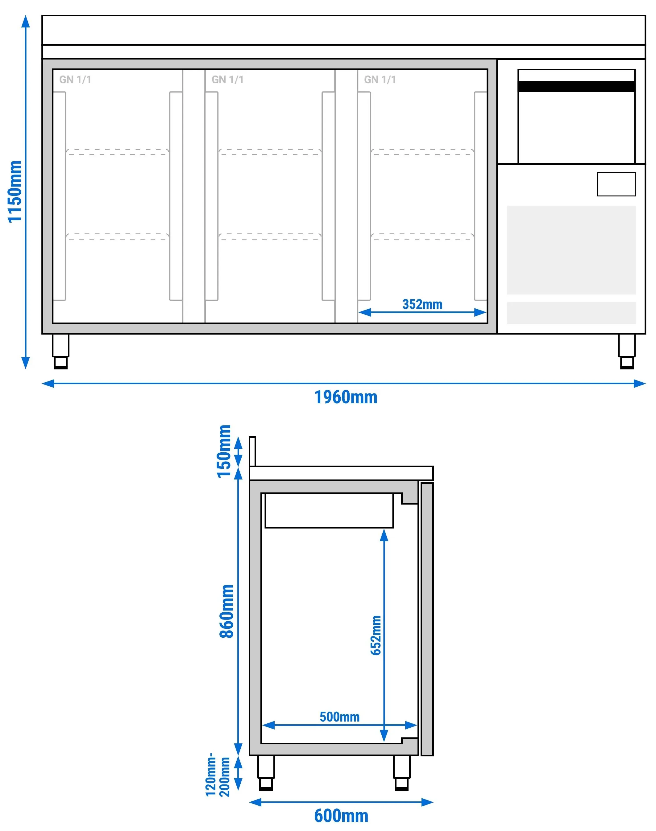 Masa frigorifica pentru bar GGM Gastro BGI206HGA (Inox) - 7