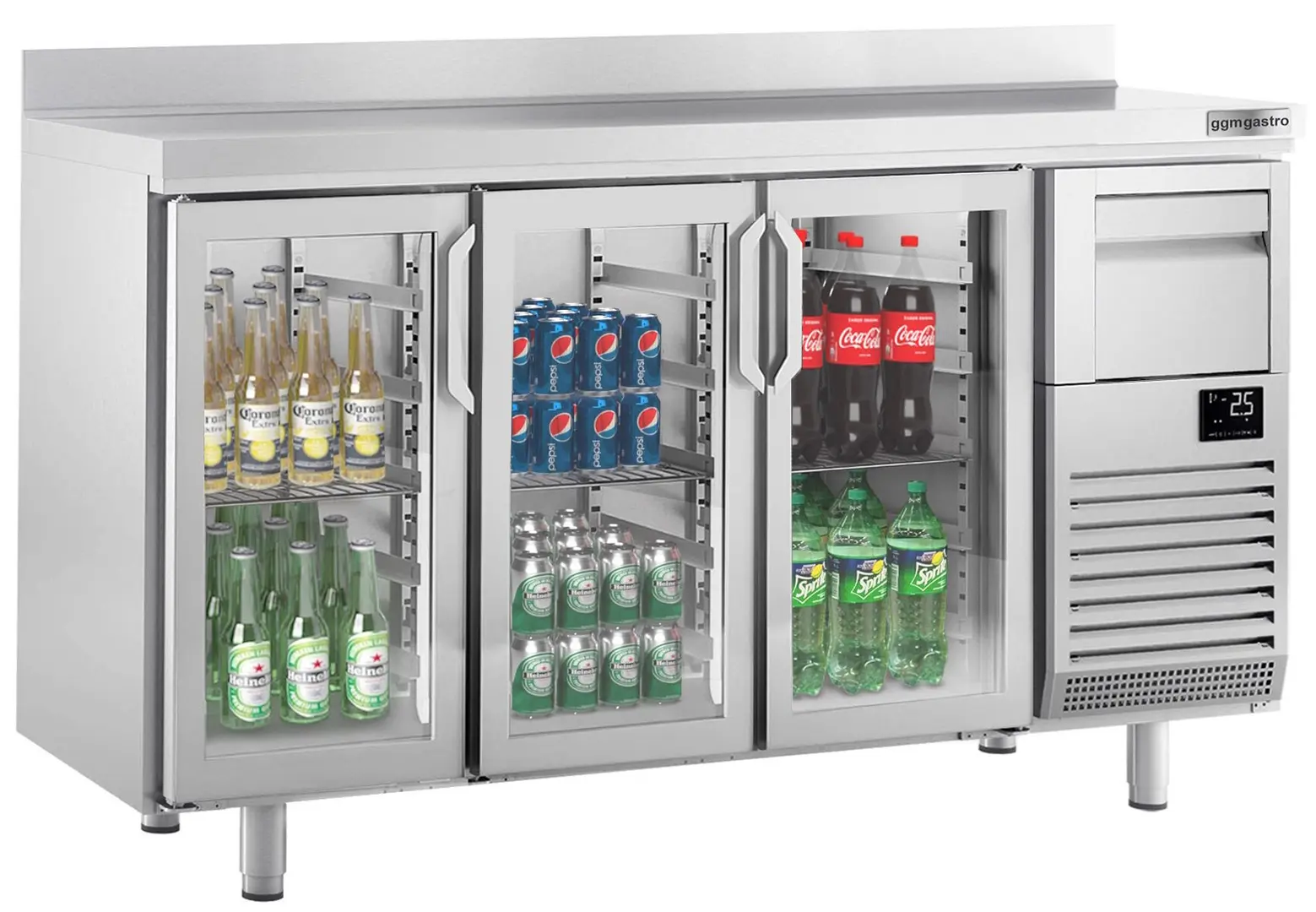 Masa frigorifica pentru bar GGM Gastro BGI206HGA (Inox)