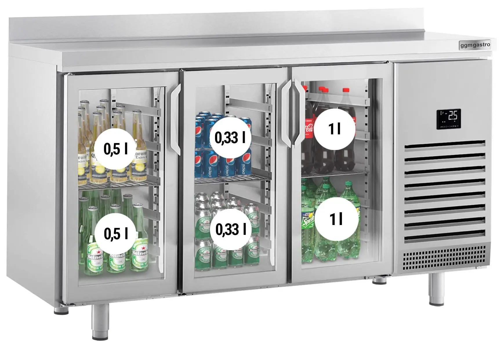 Masa frigorifica pentru bar GGM Gastro BGI207 (Inox) - 7