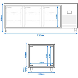 Masa frigorifica pentru bar GGM Gastro BGI207 (Inox) Thumb
