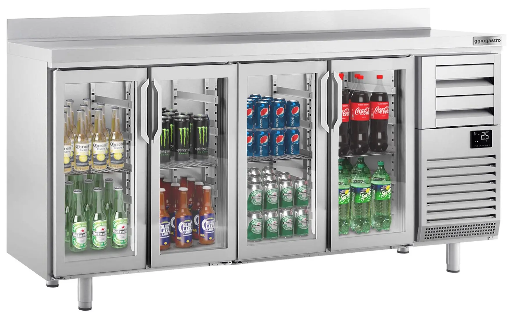 Masa frigorifica pentru bar GGM Gastro BGI256HG (Inox)