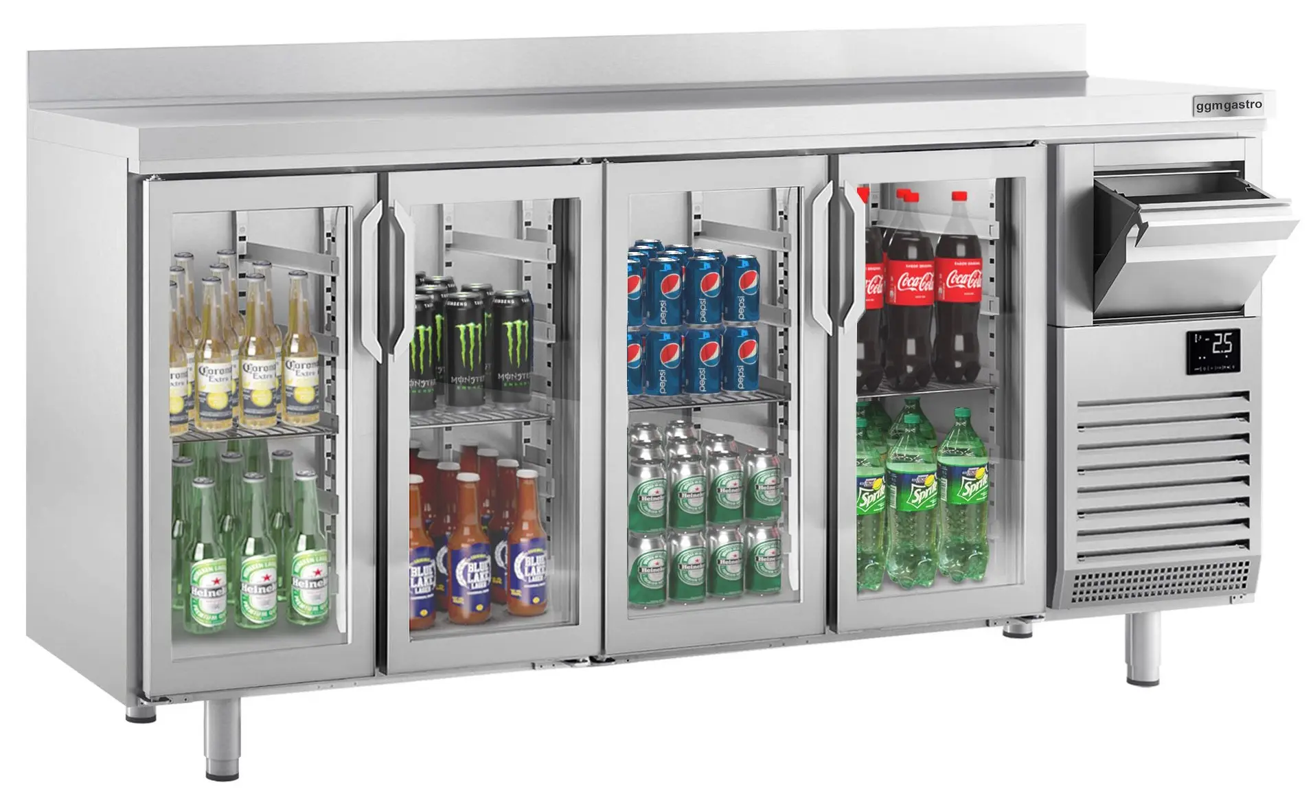 Masa frigorifica pentru bar GGM Gastro BGI256HGA (Inox) - 2