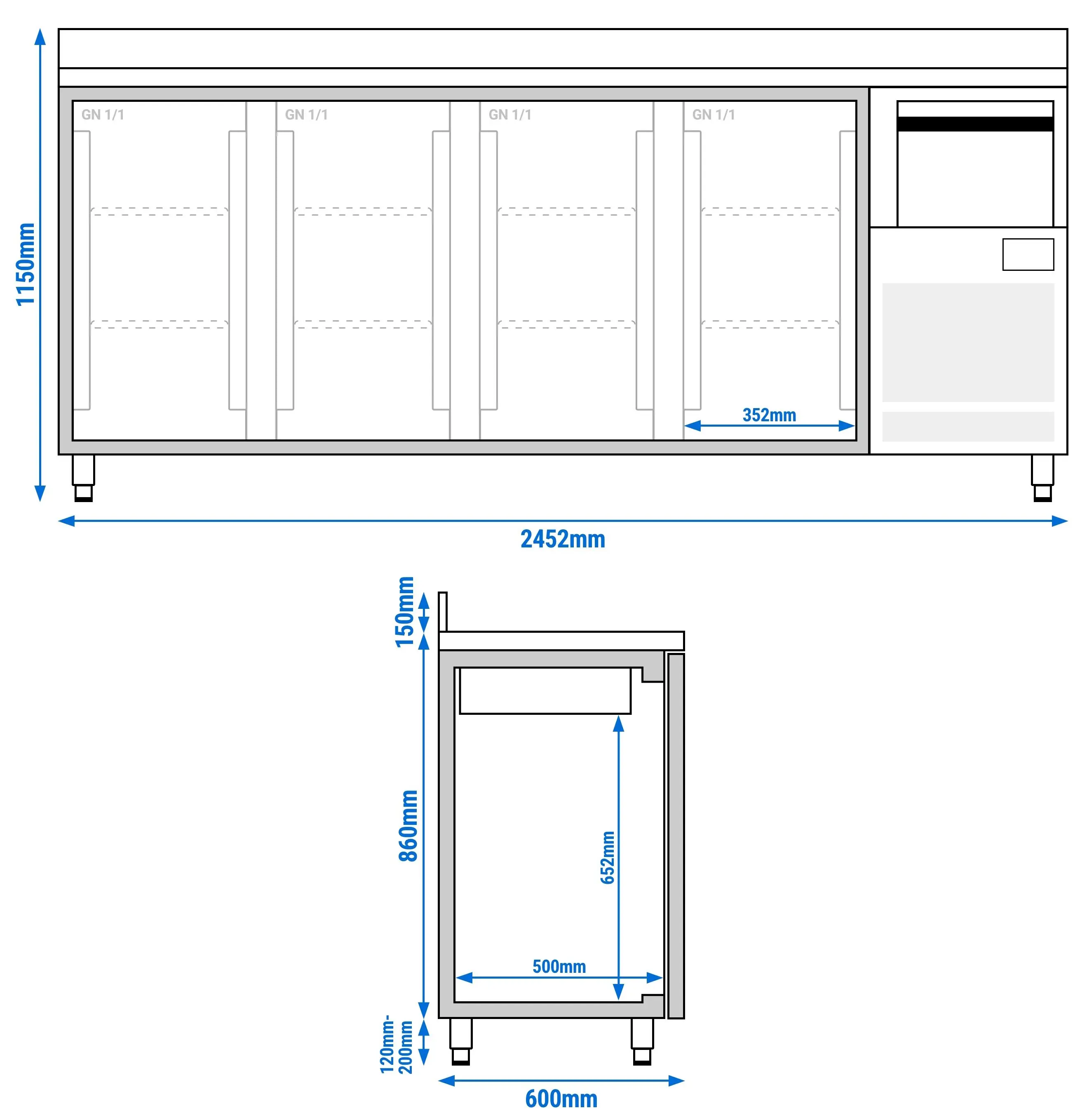 Masa frigorifica pentru bar GGM Gastro BGI256HGA (Inox) - 7