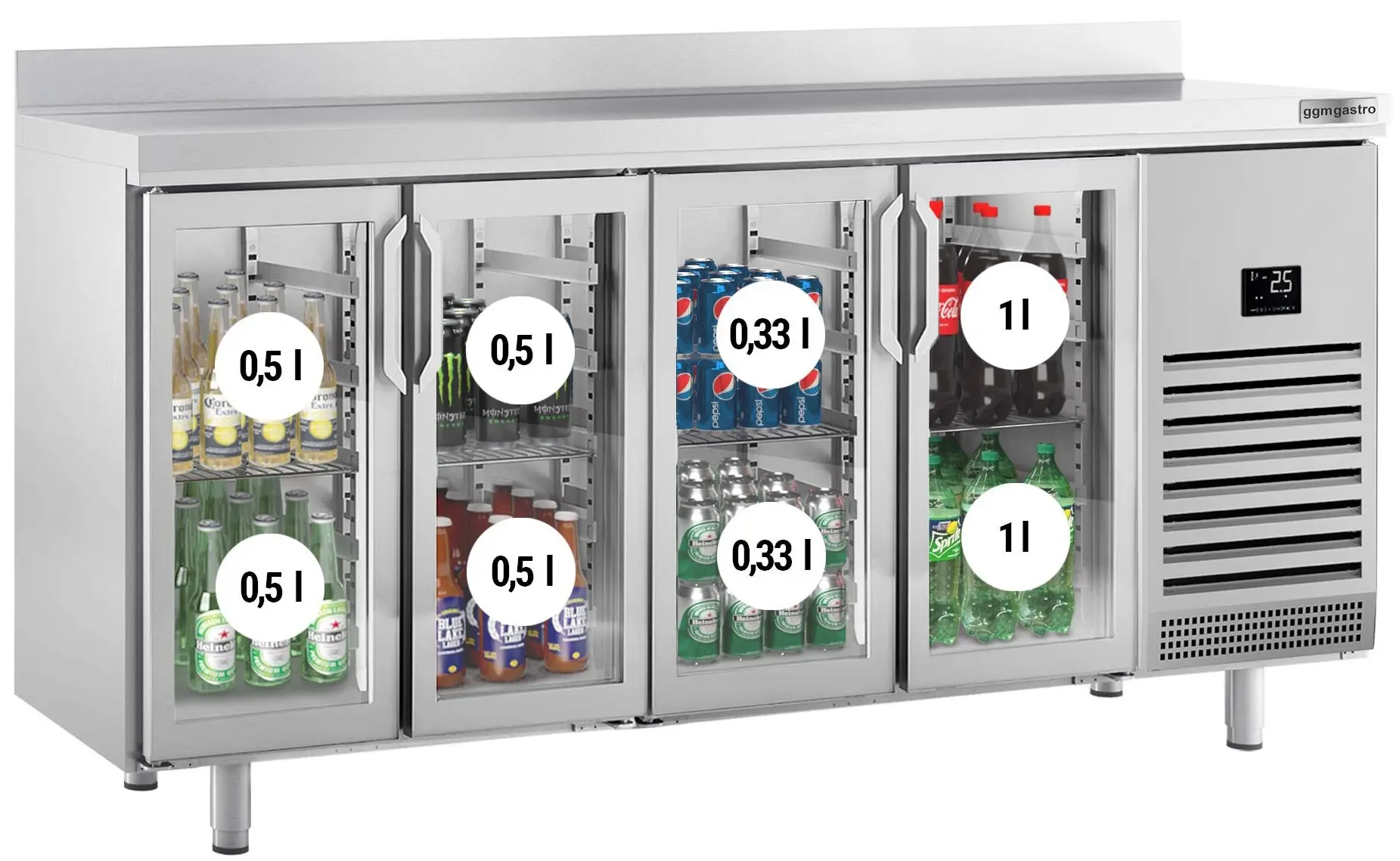 Masa frigorifica pentru bar GGM Gastro BGI257 (Inox) - 7