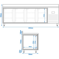 Masa frigorifica pentru bar GGM Gastro BGI257 (Inox) Thumb
