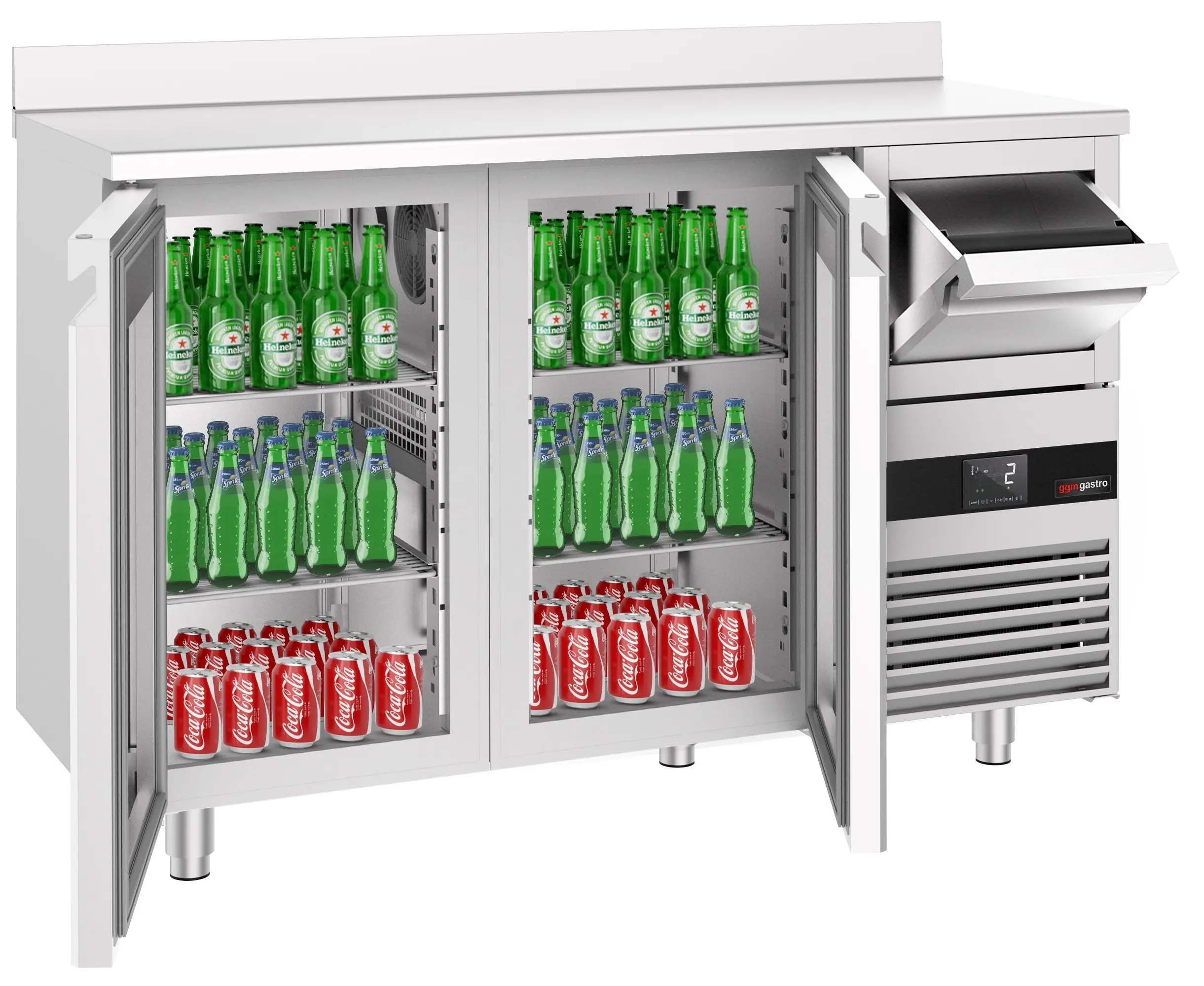 Холодильный барный стол GGM Gastro BGKF156DN#2#GT (Inox) - 2