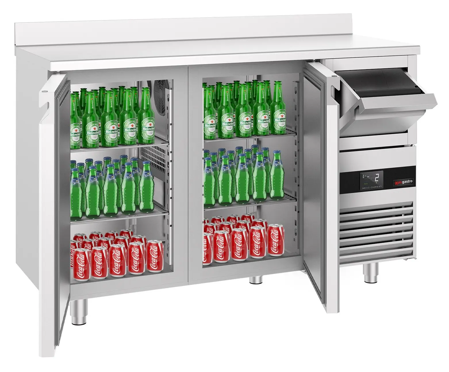 Masa frigorifica pentru bar GGM Gastro BGKF156DN (Inox) - 2