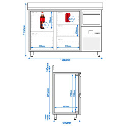 Masa frigorifica pentru bar GGM Gastro BGKF156DN#SBGKF1213 (Inox) Thumb