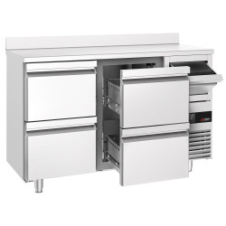 Masa frigorifica pentru bar GGM Gastro BGKF156DN4S (Inox) Thumb