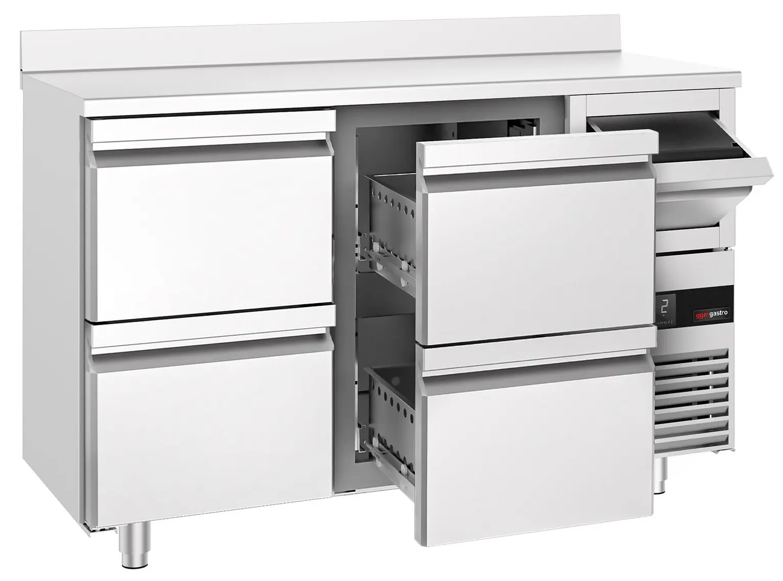 Masa frigorifica pentru bar GGM Gastro BGKF156DN4S (Inox) - 2