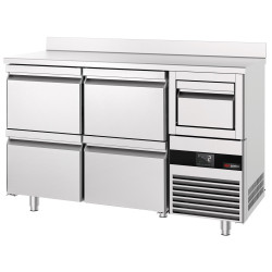 Masa frigorifica pentru bar GGM Gastro BGKF156DN4S (Inox) Thumb