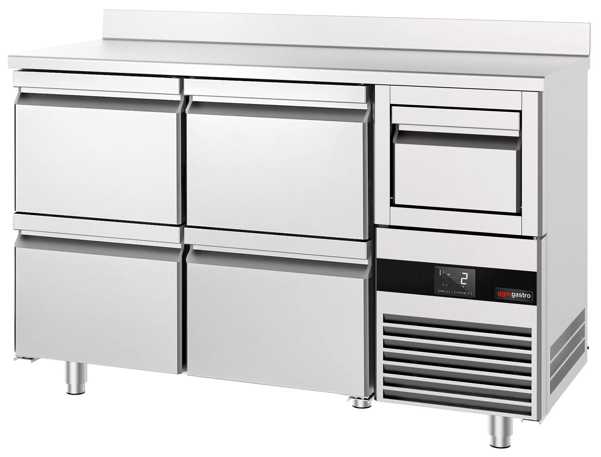 Masa frigorifica pentru bar GGM Gastro BGKF156DN4S (Inox) - 4