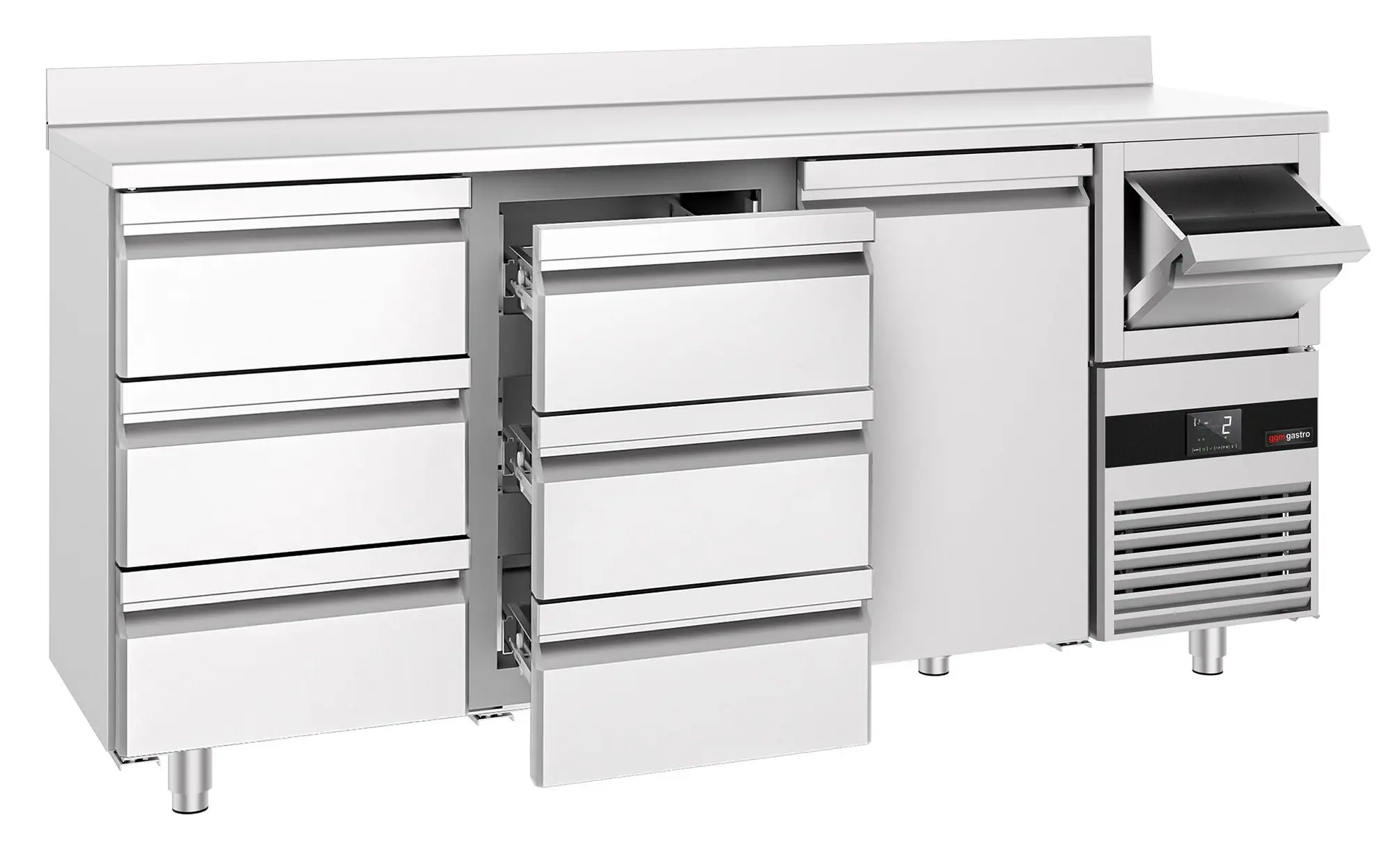 Masa frigorifica pentru bar GGM Gastro BGKF216DN#2#SBGKF13 (Inox) - 2