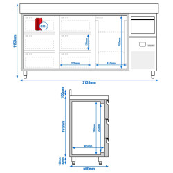 Masa frigorifica pentru bar GGM Gastro BGKF216DN#2#SBGKF13 (Inox) Thumb
