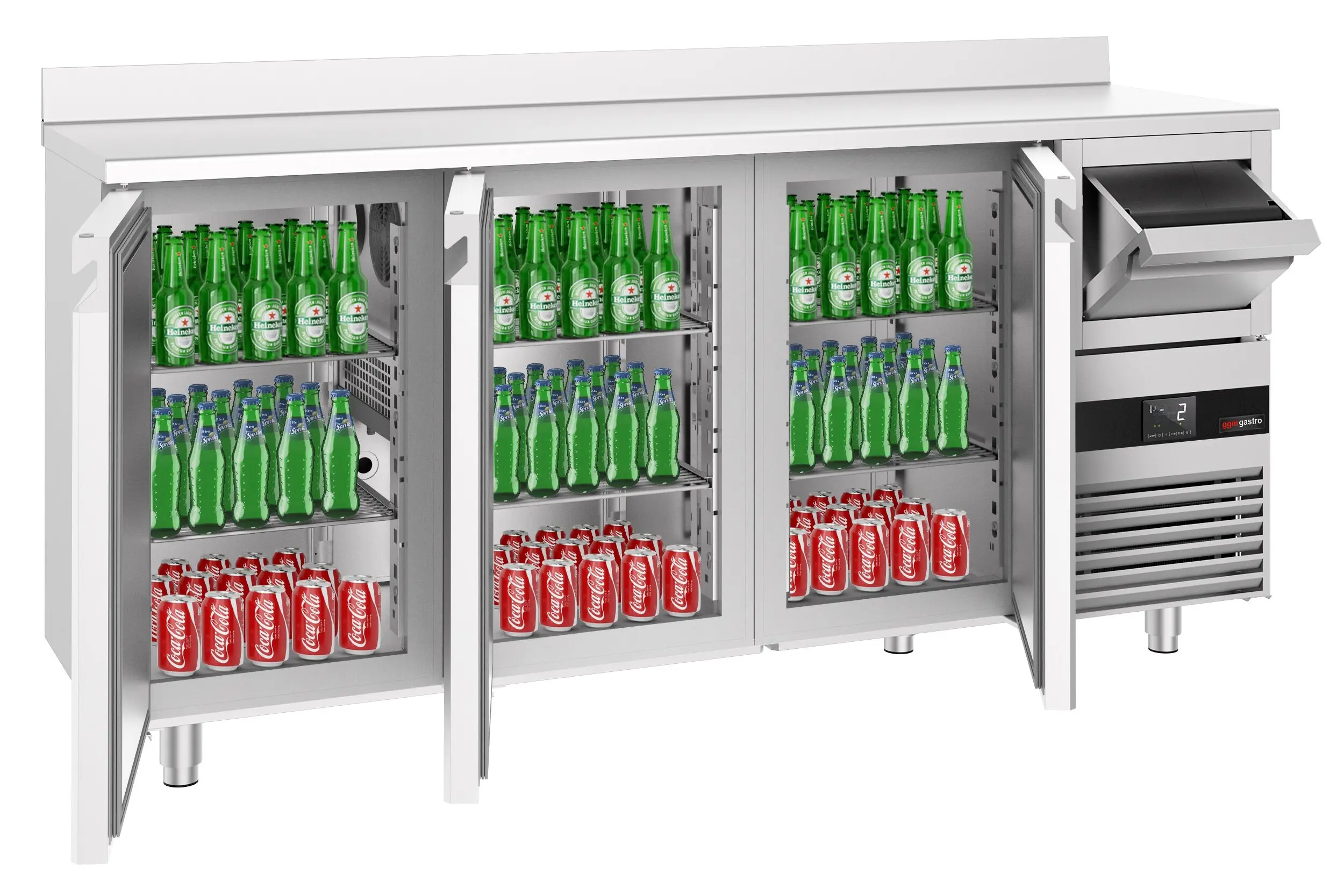 Masa frigorifica pentru bar GGM Gastro BGKF216DN#3#GT (Inox) - 2
