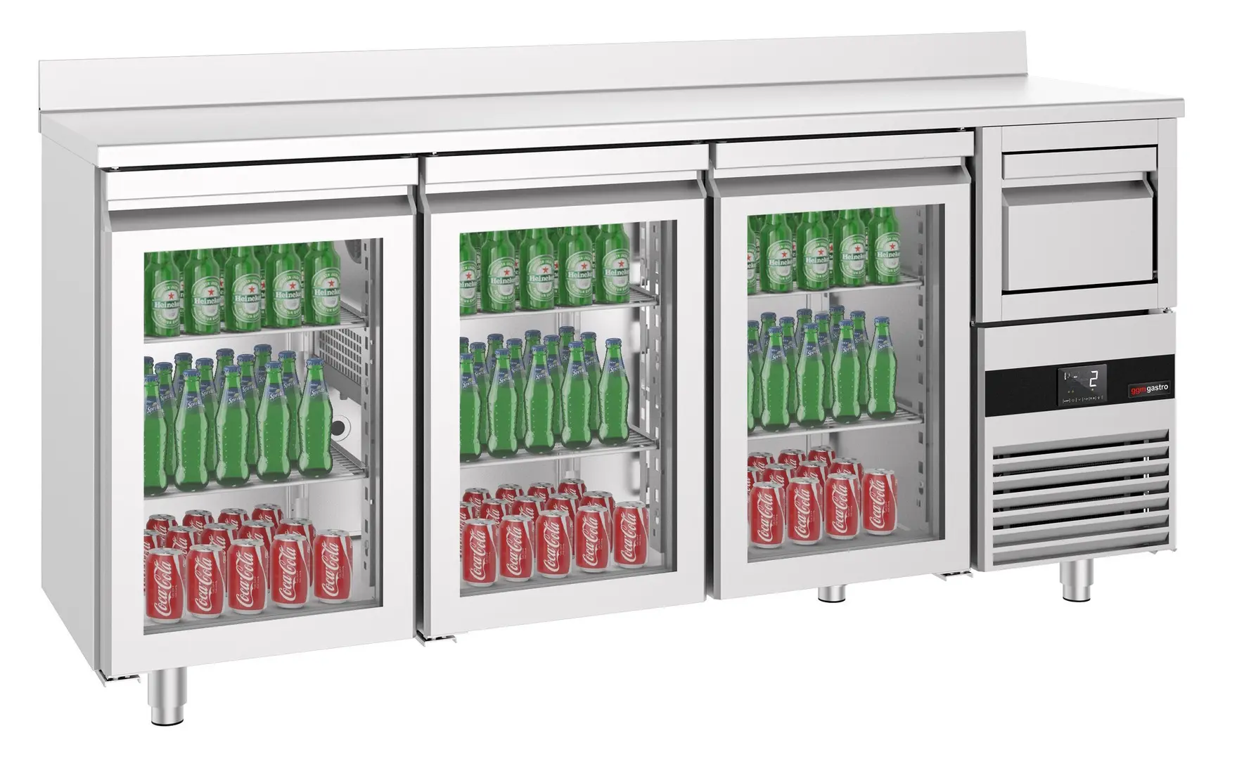Masa frigorifica pentru bar GGM Gastro BGKF216DN#3#GT (Inox)