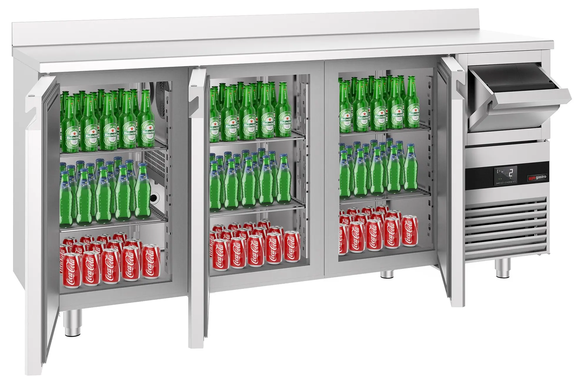 Masa frigorifica pentru bar GGM Gastro BGKF216DN (Inox) - 2
