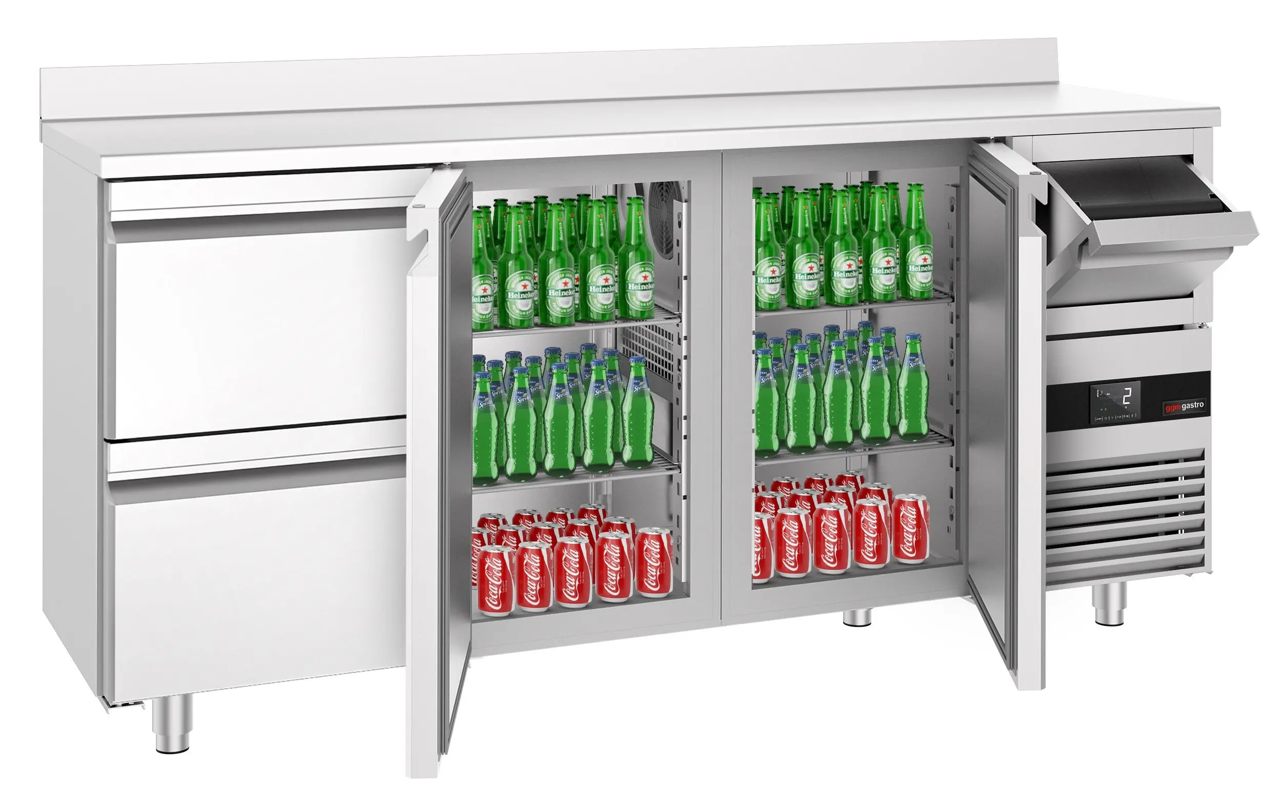Masa frigorifica pentru bar GGM Gastro BGKF216DN#SBGKF12 (Inox) - 2