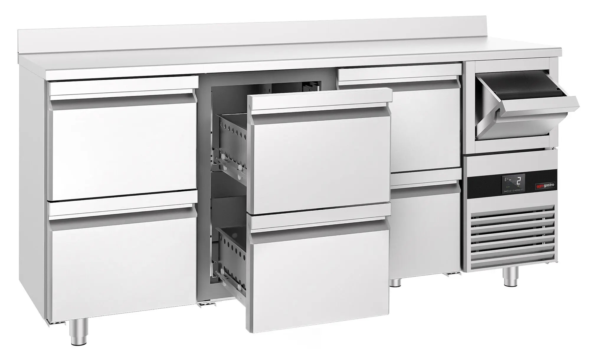 Masa frigorifica pentru bar GGM Gastro BGKF216DN6S (Inox) - 2