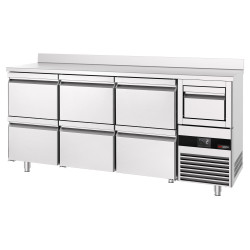 Masa frigorifica pentru bar GGM Gastro BGKF216DN6S (Inox) Thumb