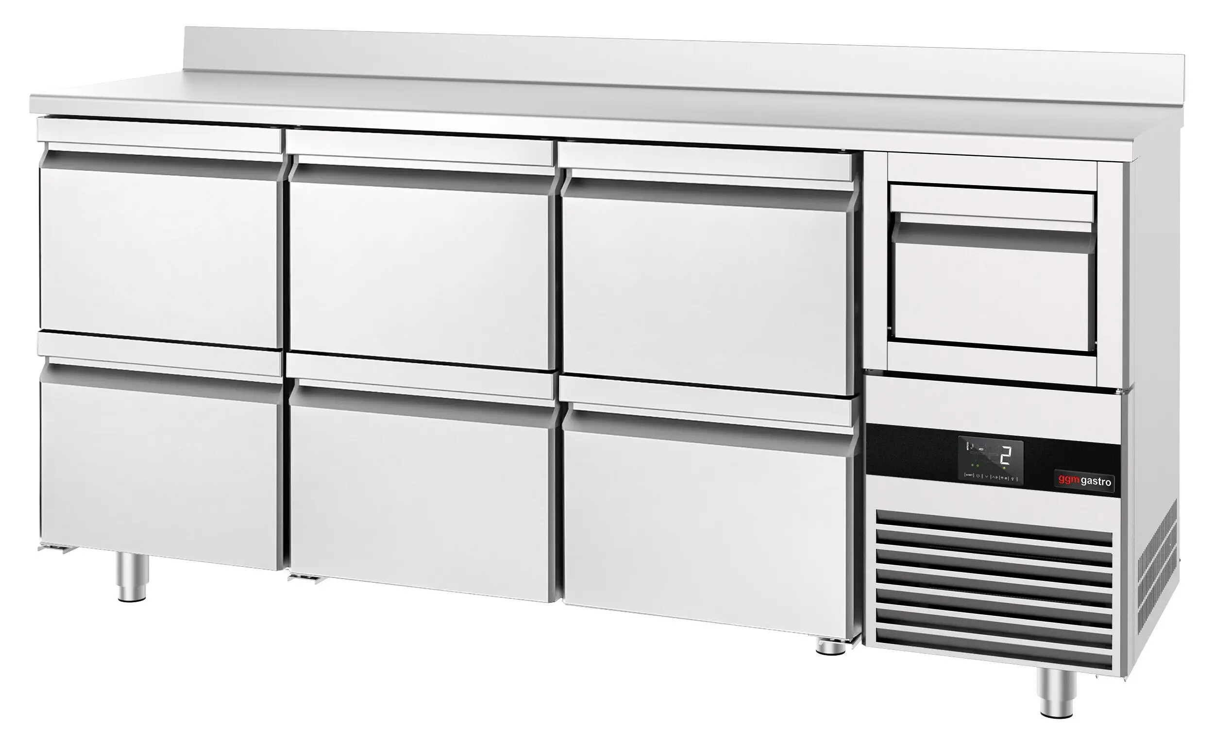 Masa frigorifica pentru bar GGM Gastro BGKF216DN6S (Inox) - 4