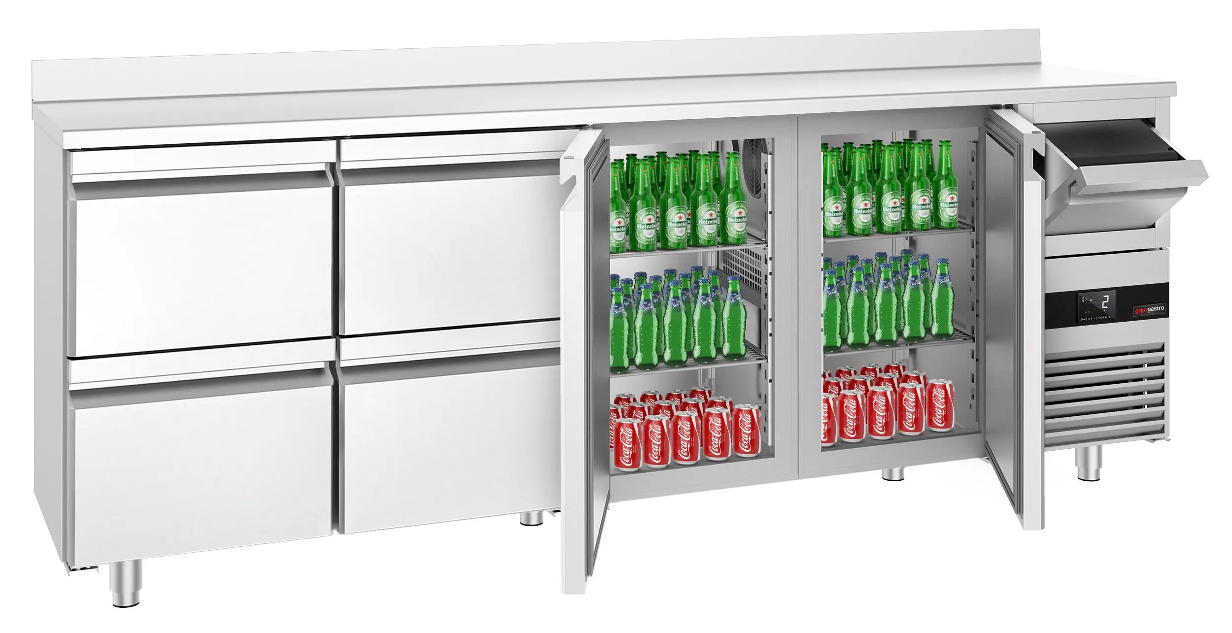 Masa frigorifica pentru bar GGM Gastro BGKF266DN#2#SBGKF12 (Inox) - 2