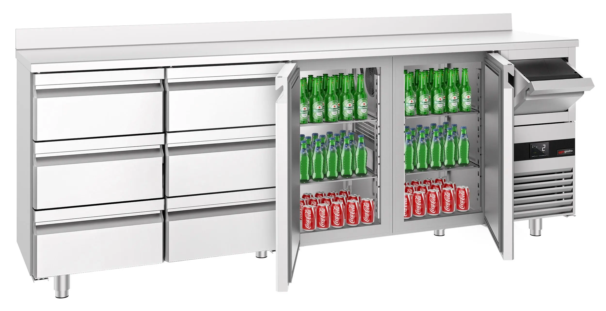 Masa frigorifica pentru bar GGM Gastro BGKF266DN#2#SBGKF13 (Inox) - 2