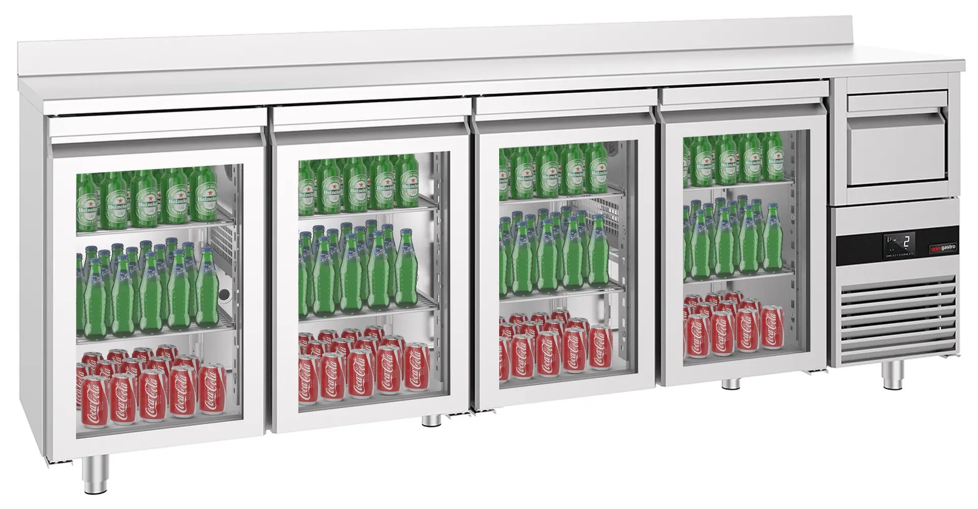 Masa frigorifica pentru bar GGM Gastro BGKF266DN#4#GT (Inox)