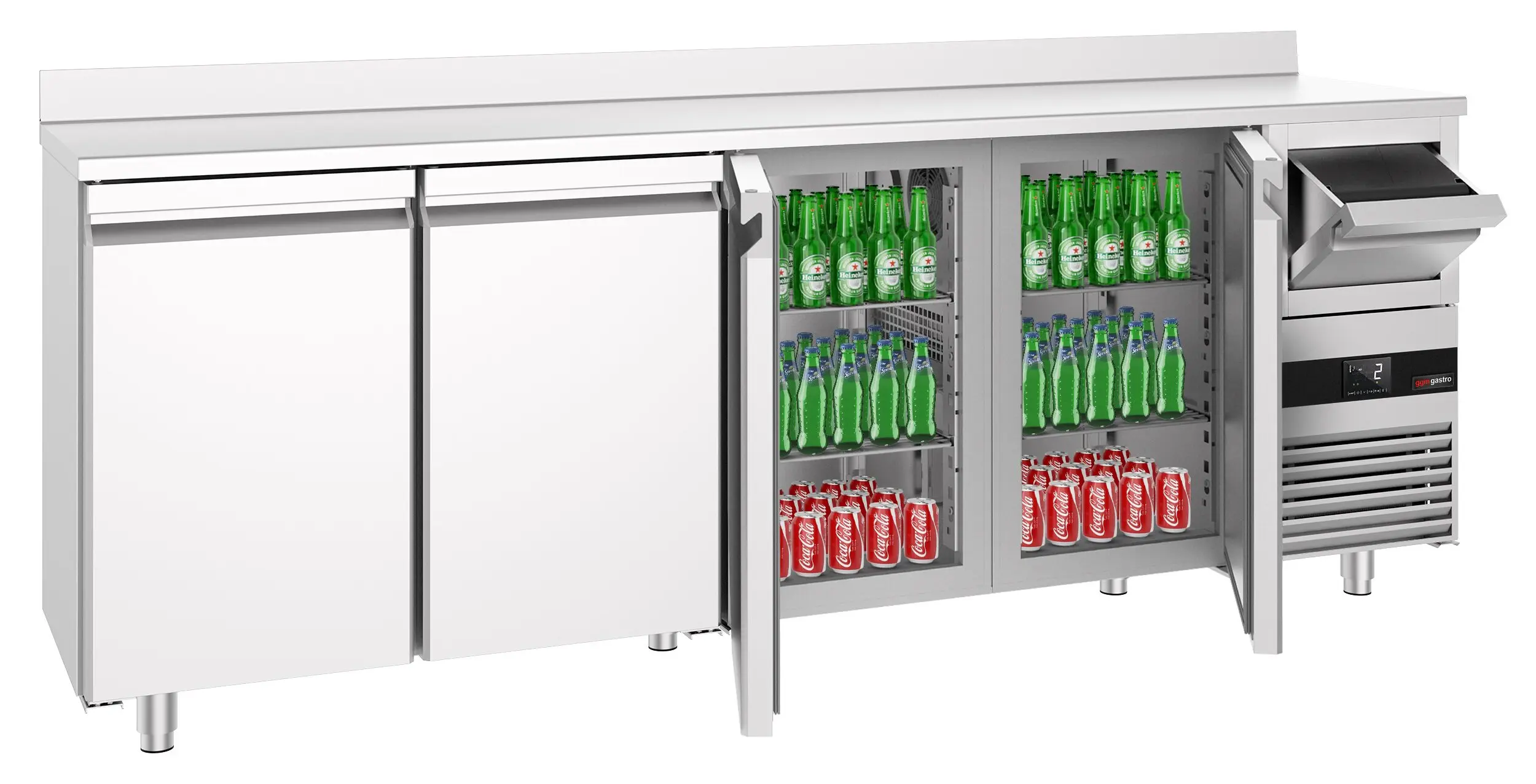 Masa frigorifica pentru bar GGM Gastro BGKF266DN (Inox) - 2